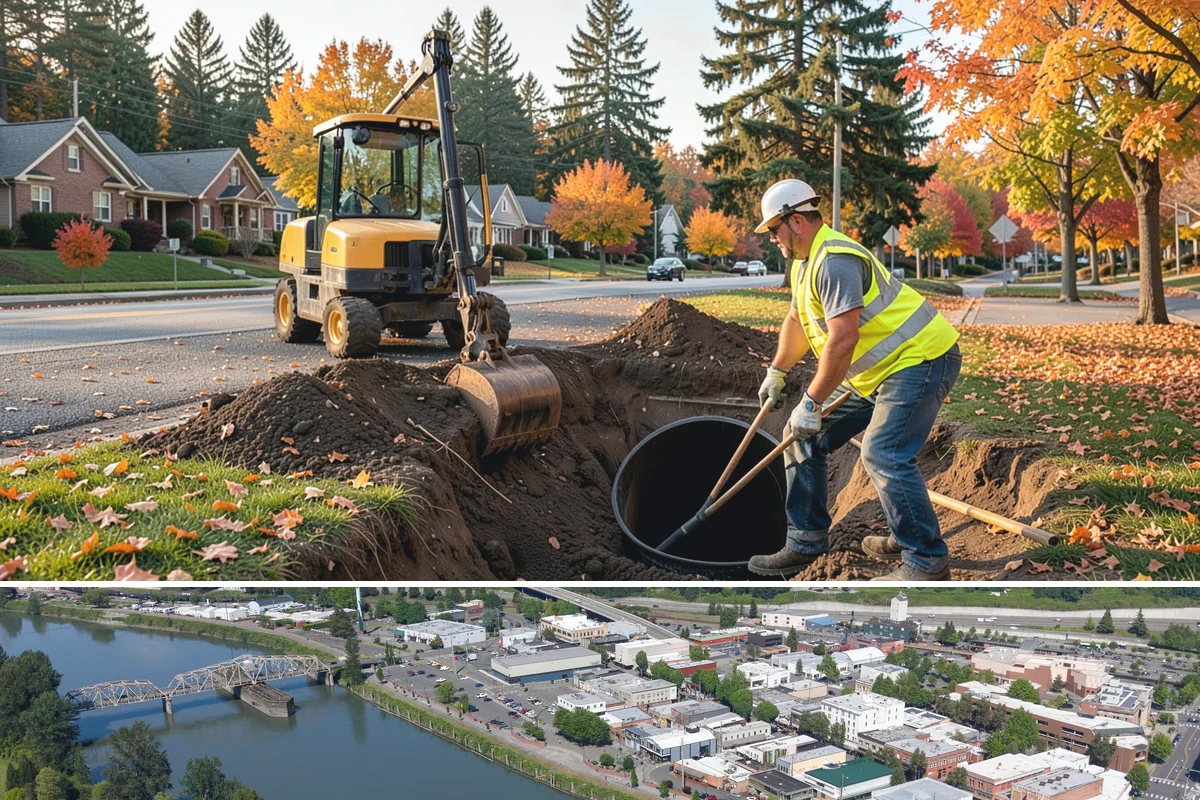 Manhole Adjustment in Mount Vernon, Skagit County, WA - Manhole adjustments are typically scheduled with dry-weather paving projects for proper material placement and cure.