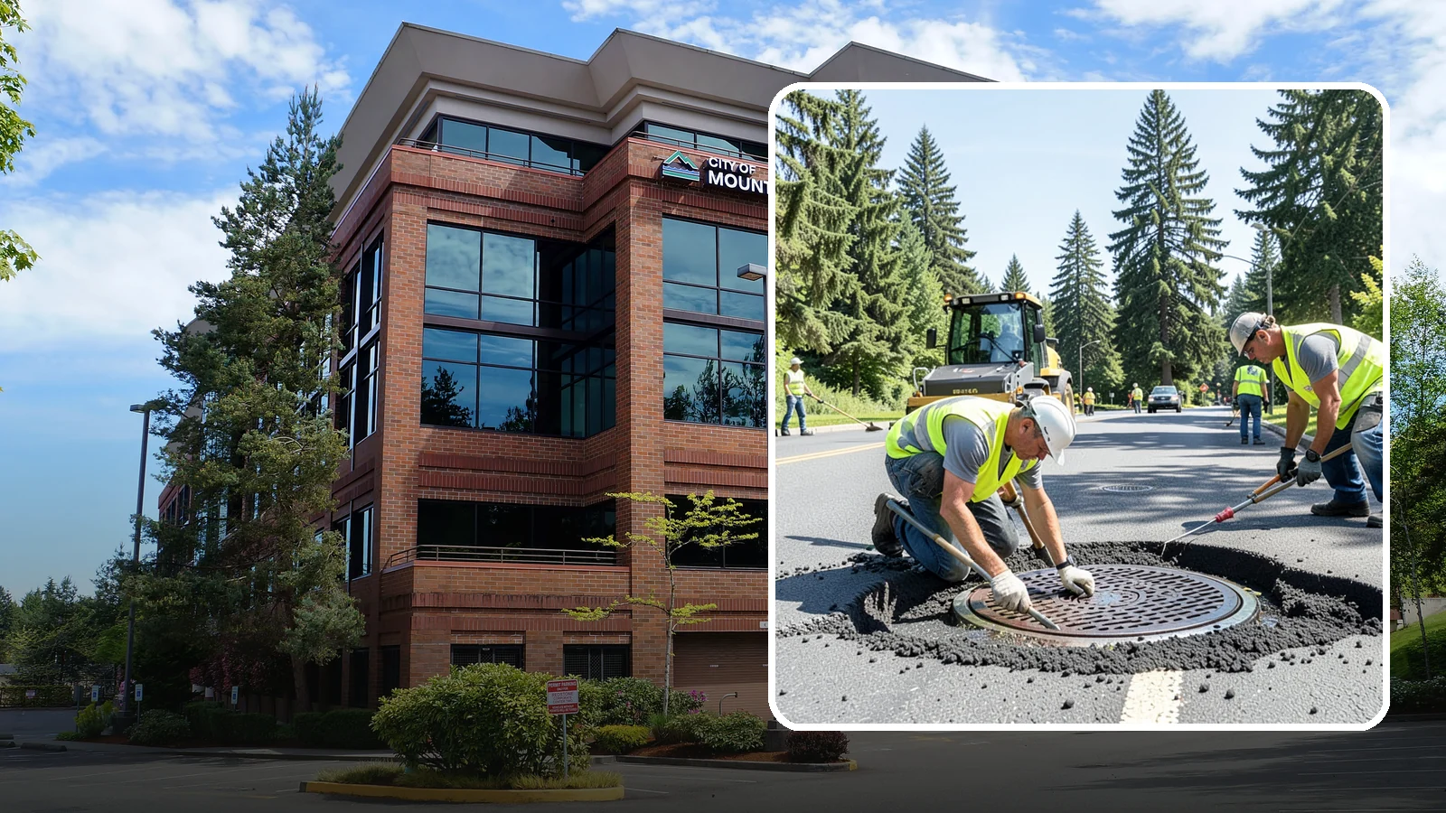 Manhole Adjustment in Mountlake Terrace, Snohomish County, WA - Raising, lowering, and repairing manhole frames and covers to match grade and restore safe access.