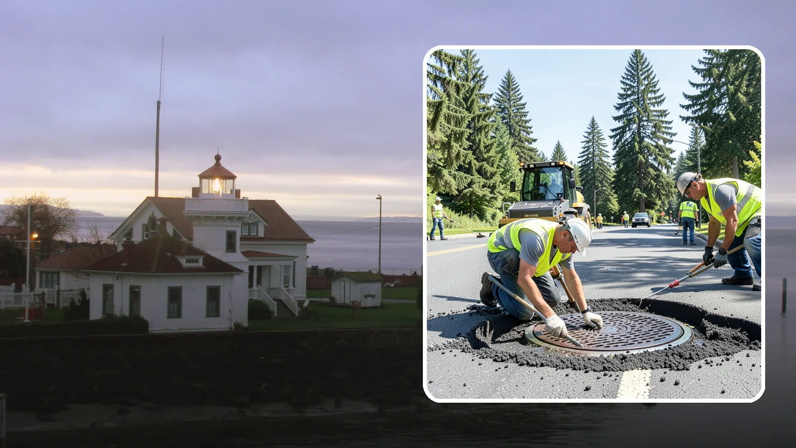 Manhole Adjustment in Mukilteo, Snohomish County, WA - Raising, lowering, and repairing manhole frames and covers to match grade and restore safe access.