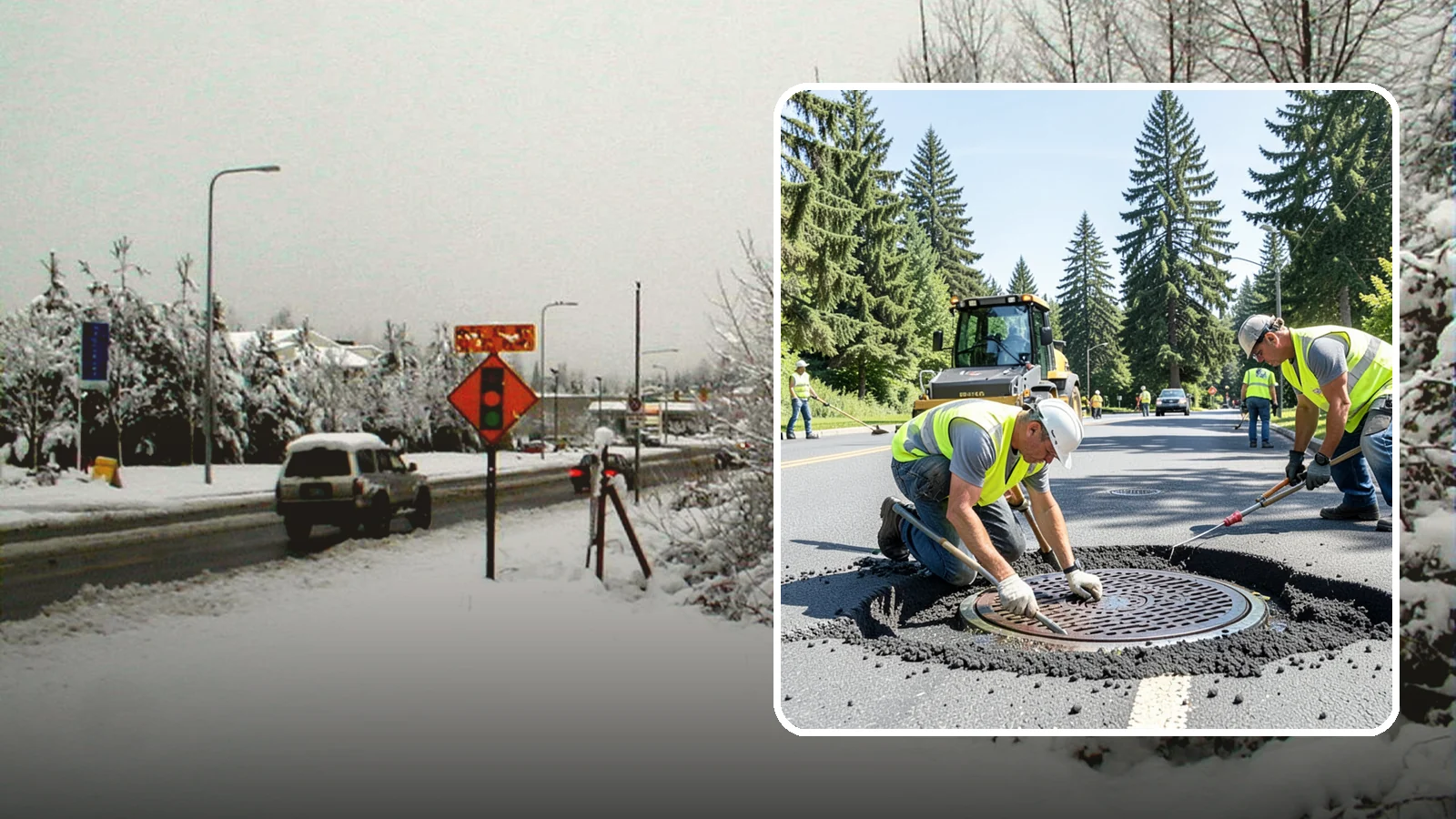 Manhole Adjustment in Newcastle, King County, WA - Raising, lowering, and repairing manhole frames and covers to match grade and restore safe access.