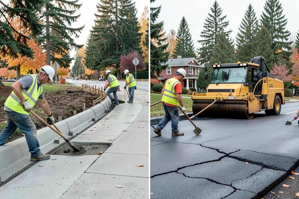 Manhole Adjustment in Normandy Park, King County, WA - Survey casting elevations against finished grade