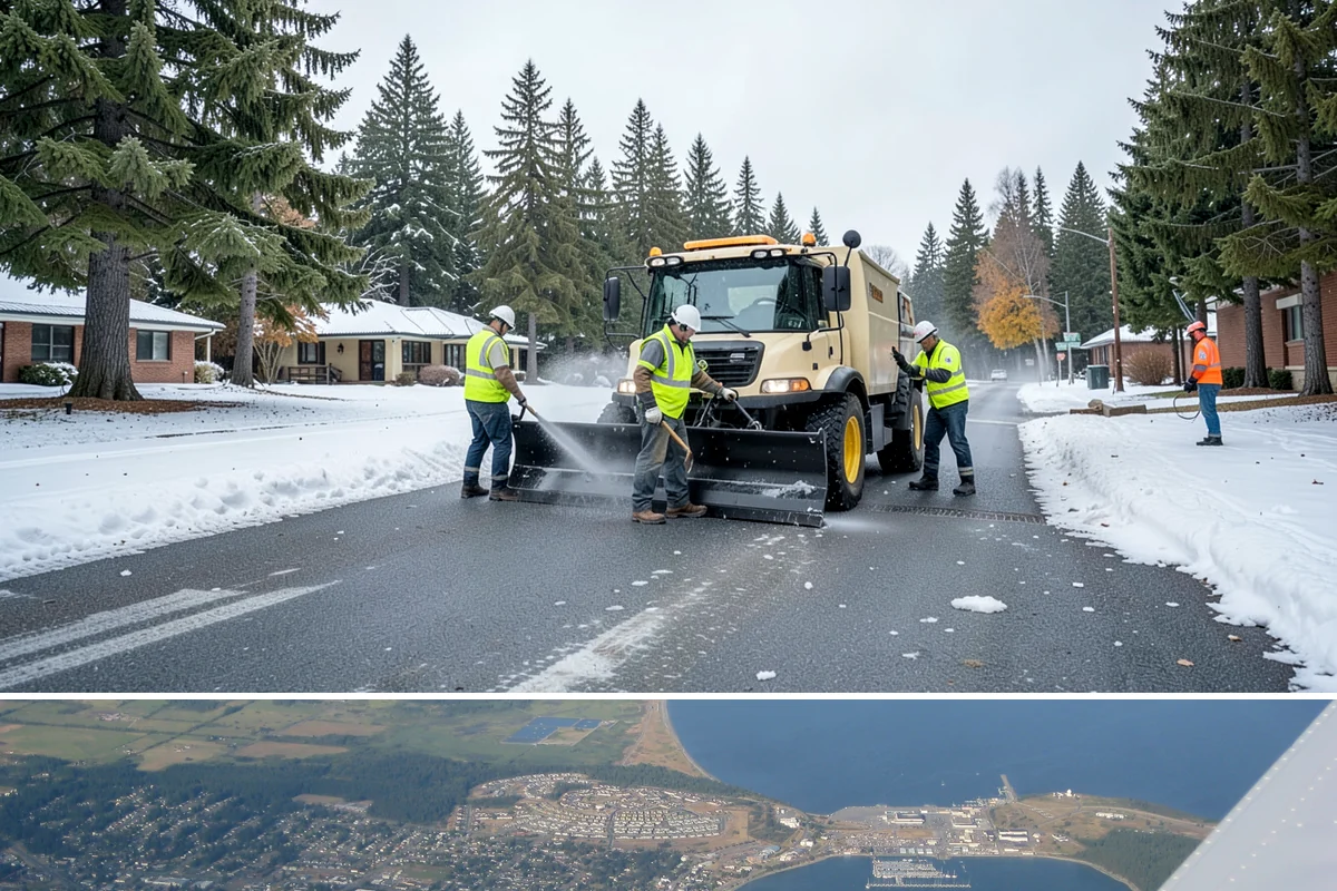 Manhole Adjustment in Oak Harbor, Island County, WA - Manhole adjustments are typically scheduled with dry-weather paving projects for proper material placement and cure.