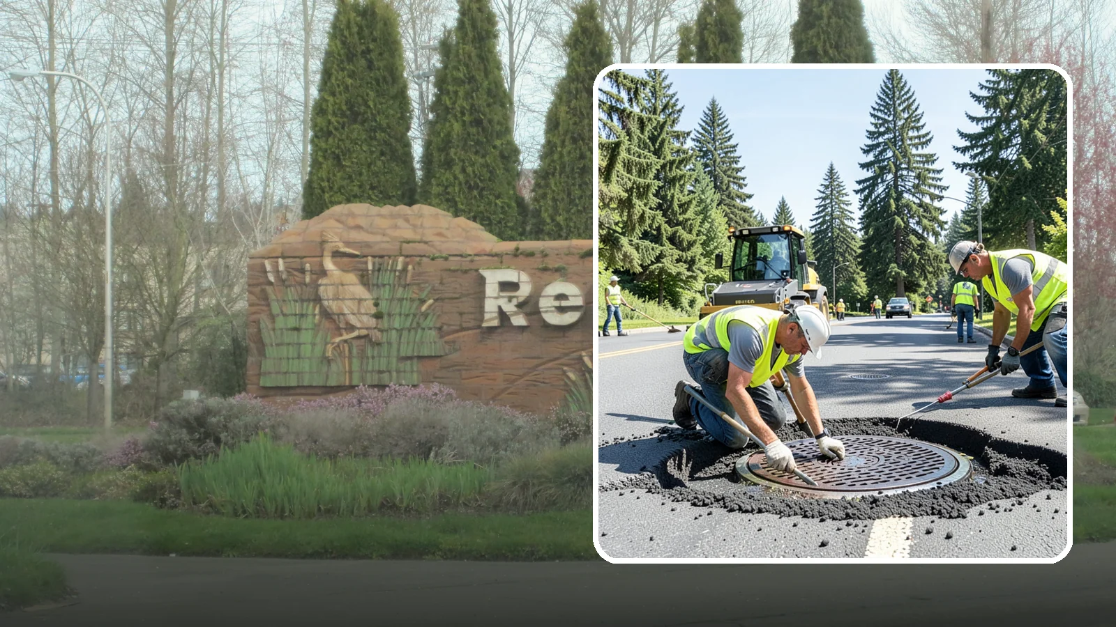 Manhole Adjustment in Renton, King County, WA - Raising, lowering, and repairing manhole frames and covers to match grade and restore safe access.