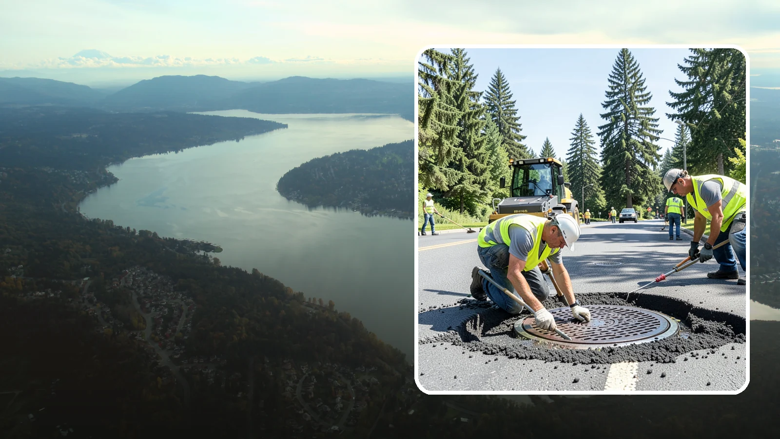 Manhole Adjustment in Sammamish, King County, WA - Raising, lowering, and repairing manhole frames and covers to match grade and restore safe access.
