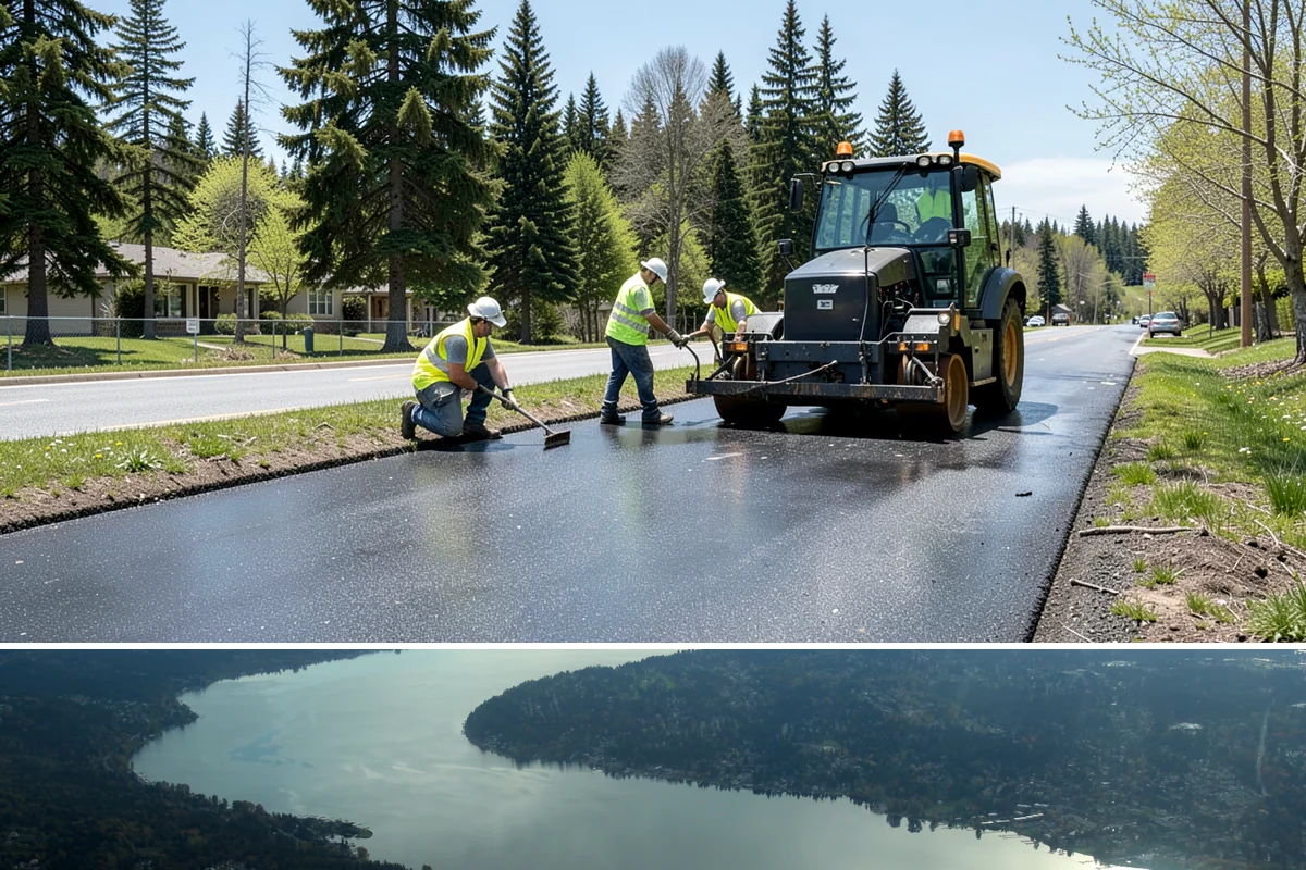 Manhole Adjustment in Sammamish, King County, WA - Manhole adjustments are typically scheduled with dry-weather paving projects for proper material placement and cure.