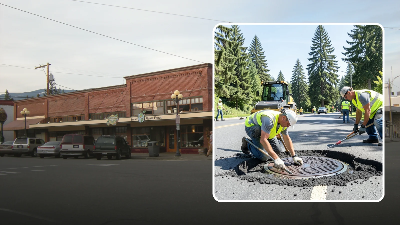 Manhole Adjustment in Sedro-Woolley, Skagit County, WA - Raising, lowering, and repairing manhole frames and covers to match grade and restore safe access.