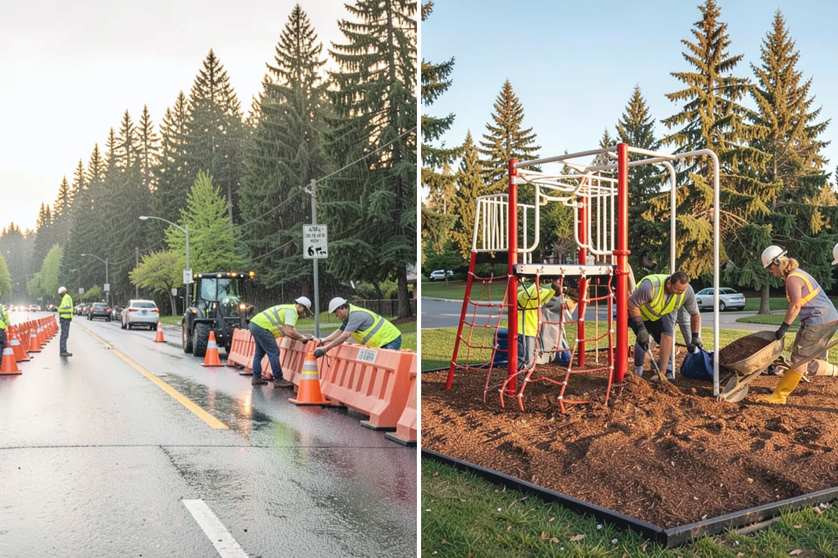 Manhole Adjustment in South Prairie, Pierce County, WA - Survey casting elevations against finished grade
