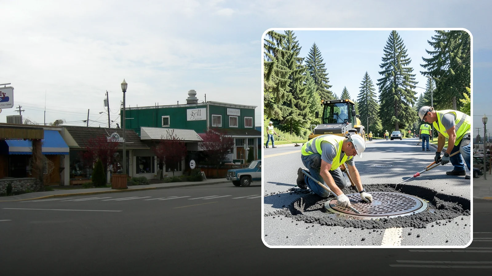 Manhole Adjustment in Stanwood, Snohomish County, WA - Raising, lowering, and repairing manhole frames and covers to match grade and restore safe access.