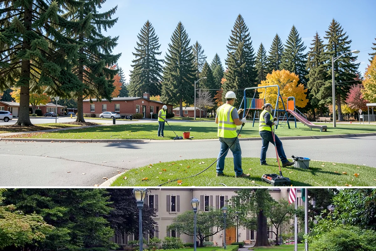 Manhole Adjustment in Woodinville, King County, WA - Manhole adjustments are typically scheduled with dry-weather paving projects for proper material placement and cure.