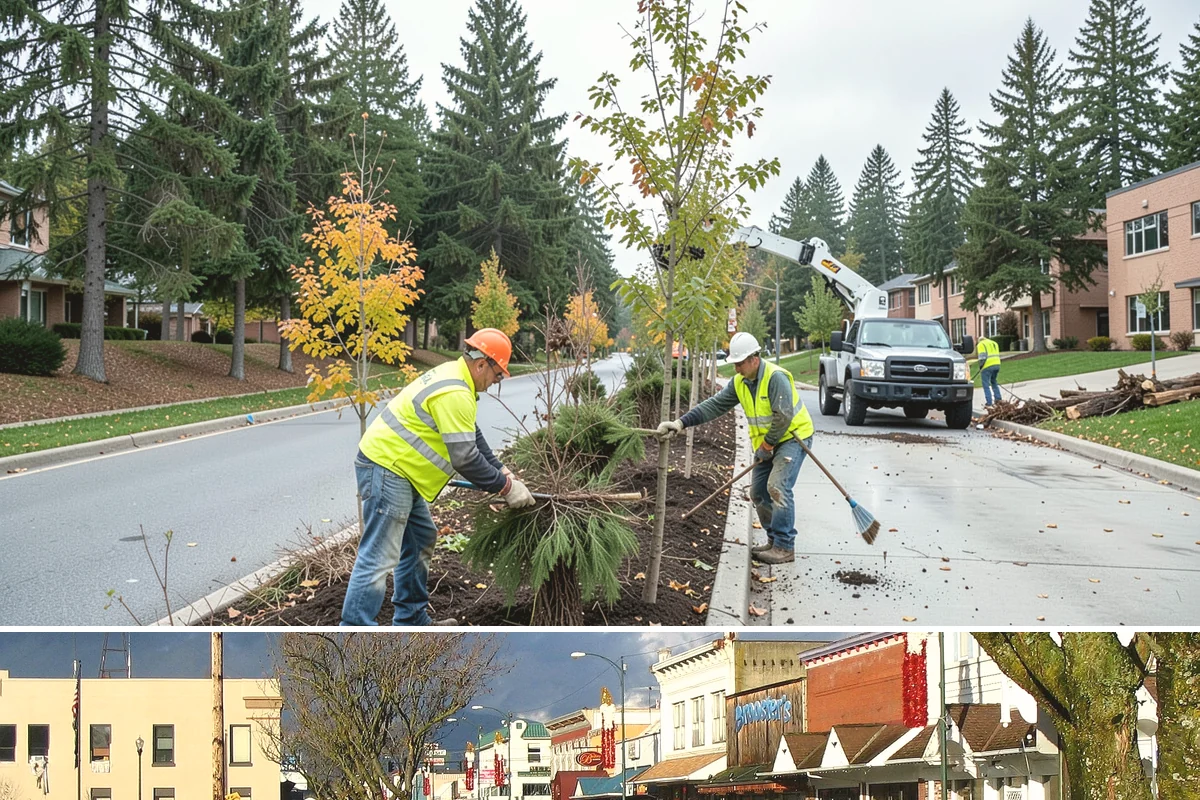 Median & Roundabout Landscaping in Arlington, Snohomish County, WA - Planting is scheduled for the mild spring and fall windows, while sight-line trimming continues through the active growing season.
