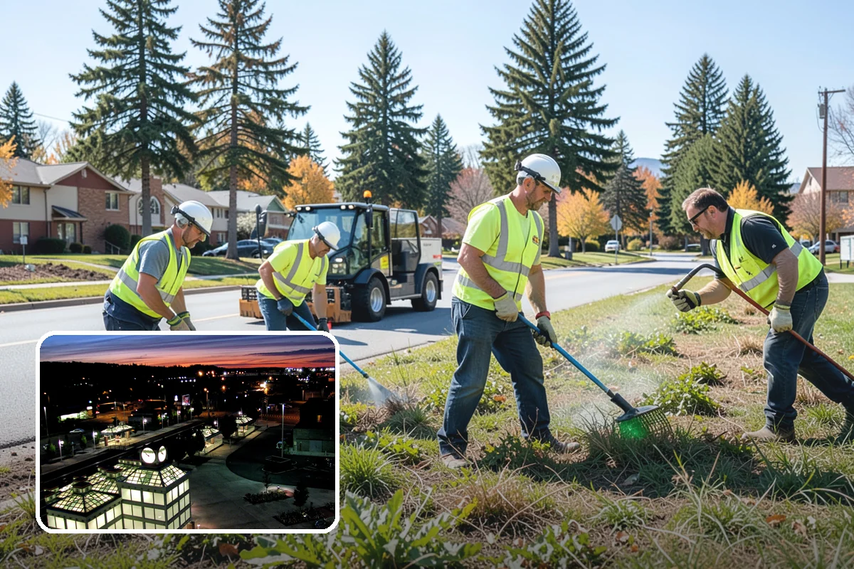Median & Roundabout Landscaping in Auburn, King County, WA - Sight-safe plant selection maintains driver visibility and MUTCD compliance