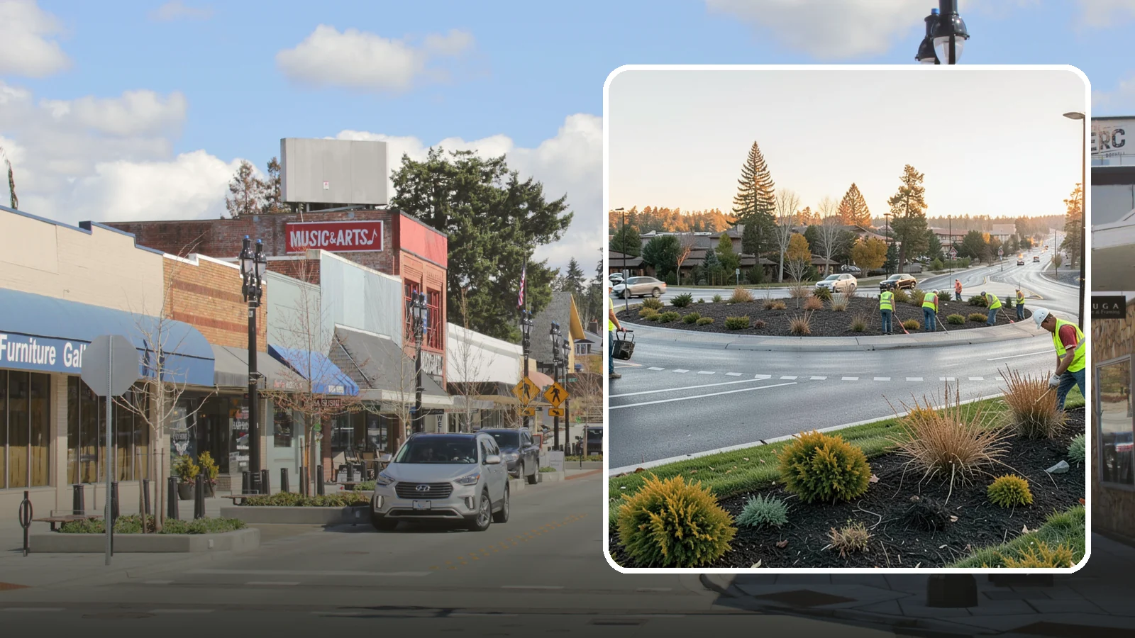 Median & Roundabout Landscaping in Bothell, King County, WA - We install and maintain durable, sight-safe plantings in medians and roundabouts for Western Washington transportation and public...