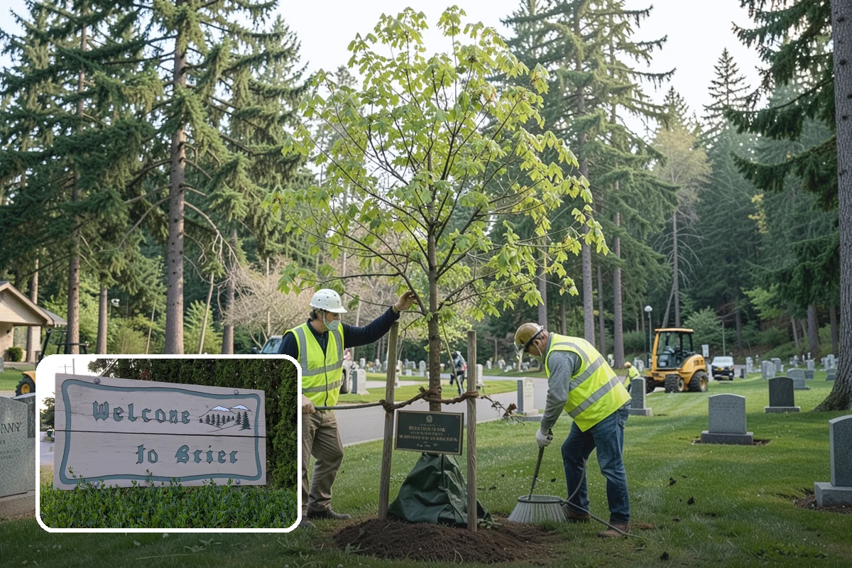 Median & Roundabout Landscaping in Brier, Snohomish County, WA - Sight-safe plant selection maintains driver visibility and MUTCD compliance