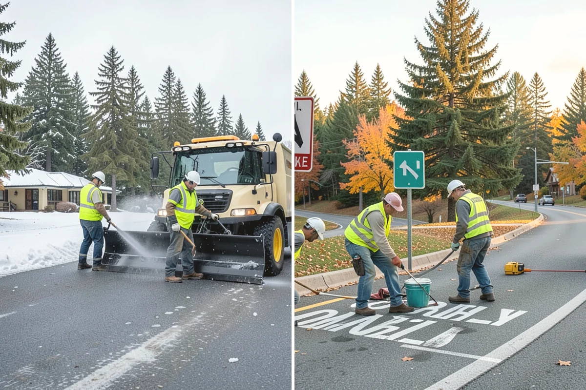 Median & Roundabout Landscaping in Carbonado, Pierce County, WA - We assess sight triangles, clear zones, and roadway conditions