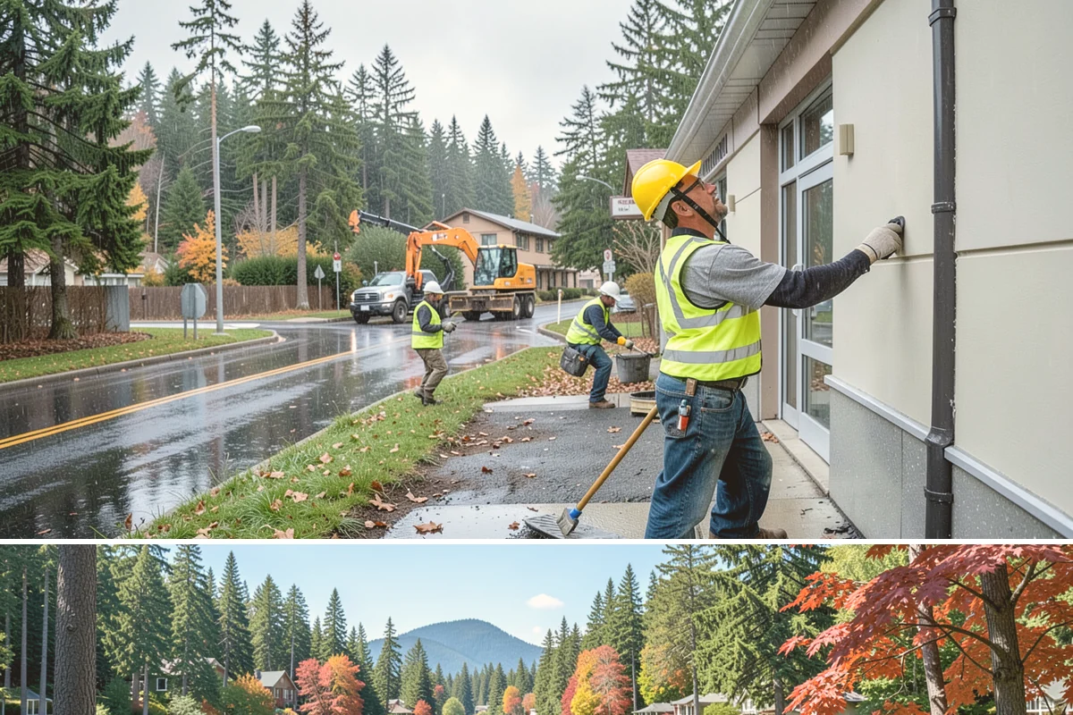 Median & Roundabout Landscaping in Covington, King County, WA - Planting is scheduled for the mild spring and fall windows, while sight-line trimming continues through the active growing season.