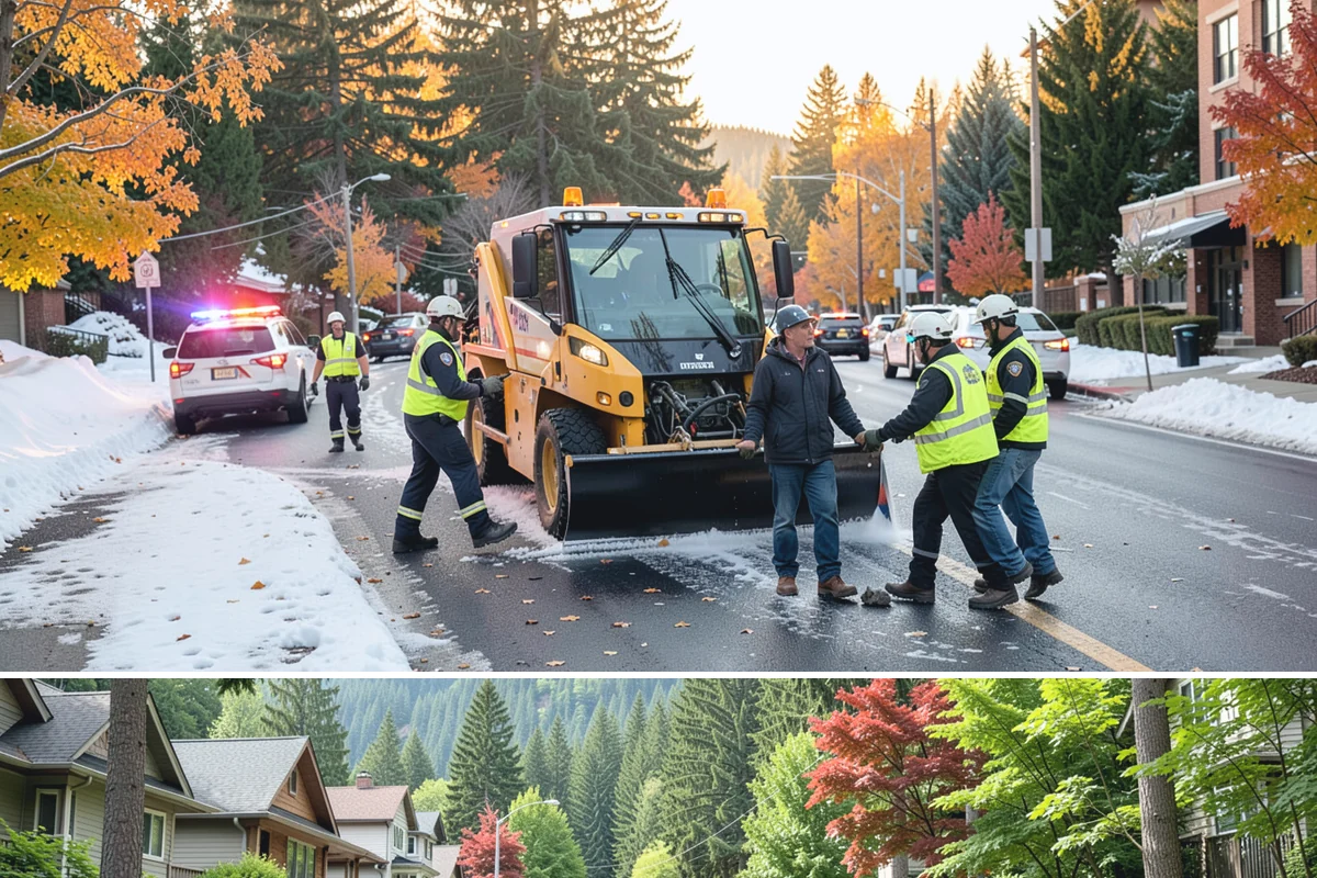 Median & Roundabout Landscaping in Darrington, Snohomish County, WA - Planting is scheduled for the mild spring and fall windows, while sight-line trimming continues through the active growing season.