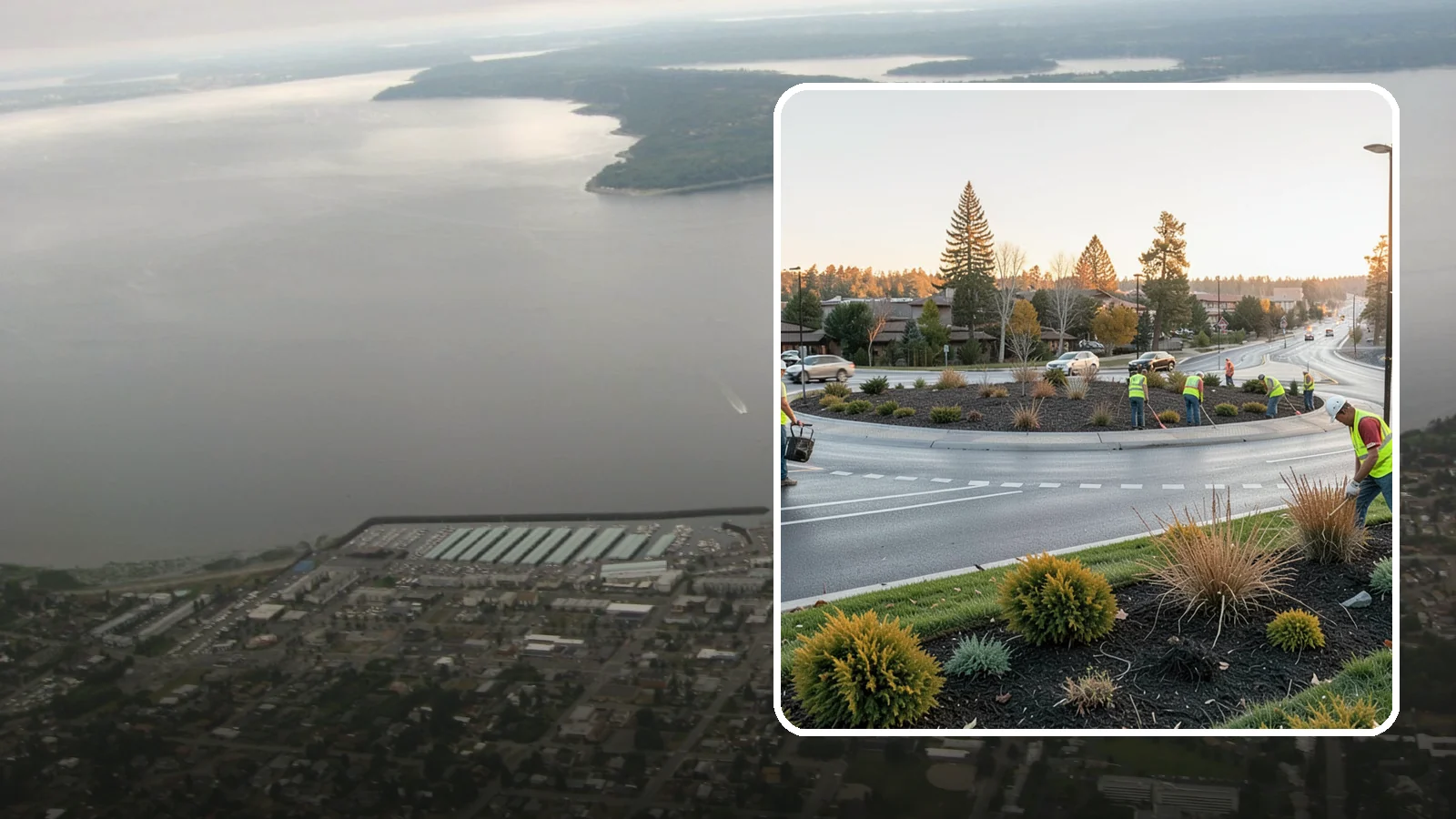 Median & Roundabout Landscaping in Des Moines, King County, WA - We install and maintain durable, sight-safe plantings in medians and roundabouts for Western Washington transportation and public...