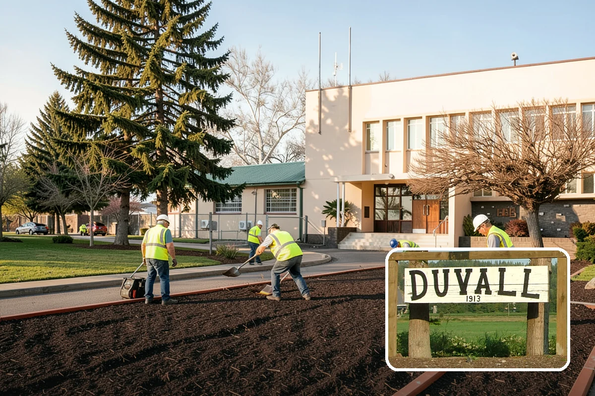 Median & Roundabout Landscaping in Duvall, King County, WA - Sight-safe plant selection maintains driver visibility and MUTCD compliance