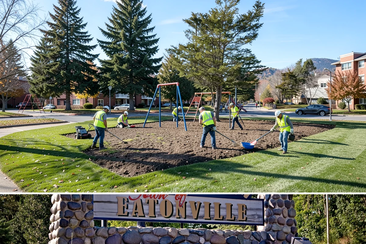Median & Roundabout Landscaping in Eatonville, Pierce County, WA - Planting is scheduled for the mild spring and fall windows, while sight-line trimming continues through the active growing season.