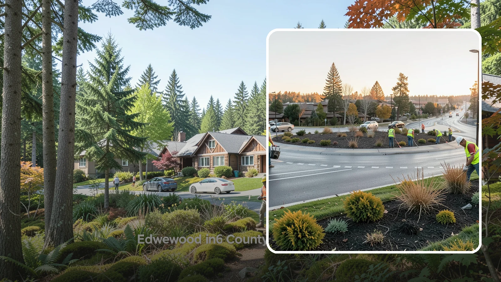 Median & Roundabout Landscaping in Edgewood, Pierce County, WA - We install and maintain durable, sight-safe plantings in medians and roundabouts for Western Washington transportation and public...