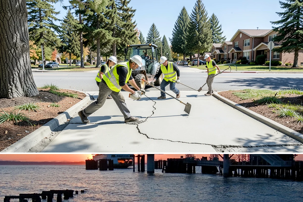 Median & Roundabout Landscaping in Edmonds, Snohomish County, WA - Planting is scheduled for the mild spring and fall windows, while sight-line trimming continues through the active growing season.
