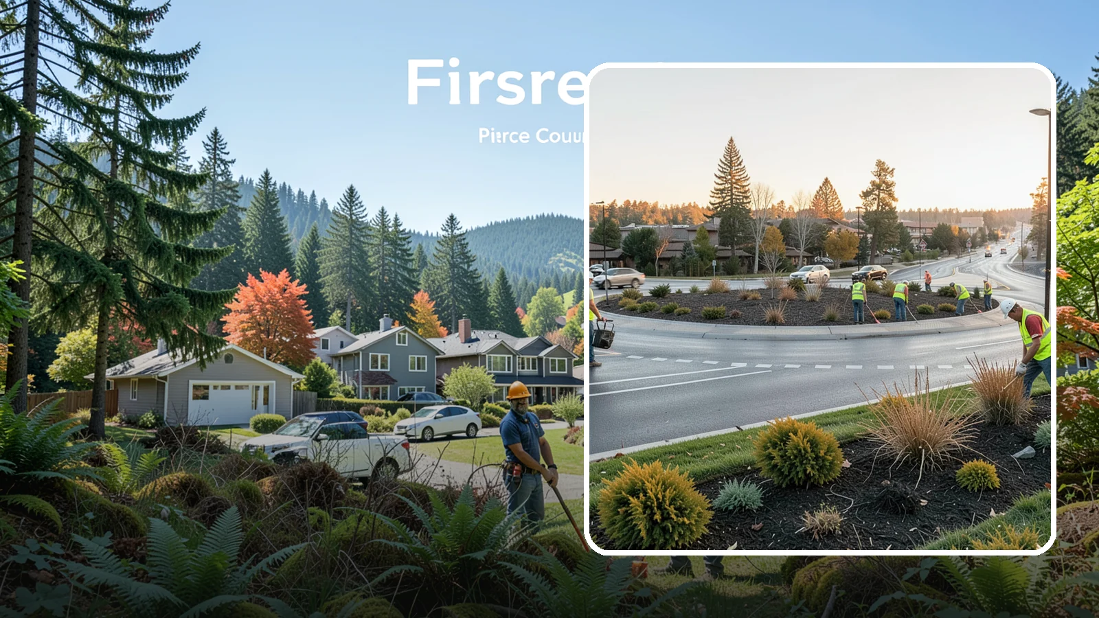 Median & Roundabout Landscaping in Fircrest, Pierce County, WA - We install and maintain durable, sight-safe plantings in medians and roundabouts for Western Washington transportation and public...
