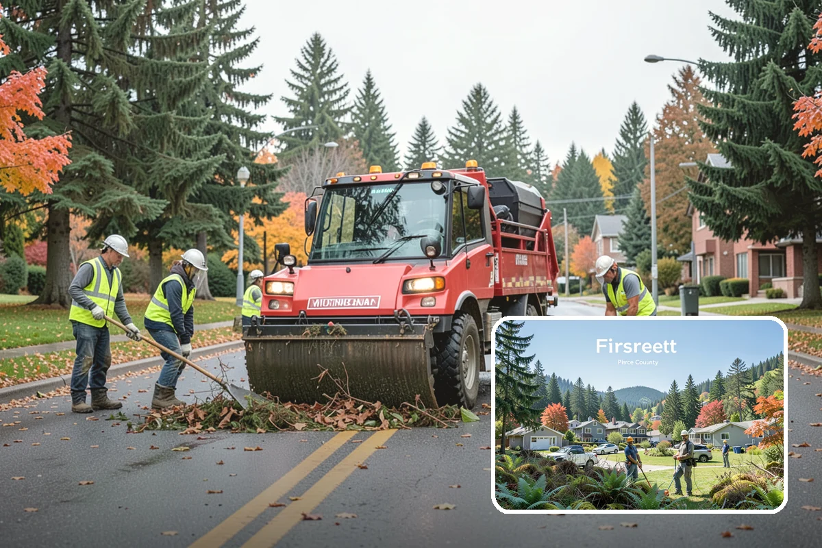 Median & Roundabout Landscaping in Fircrest, Pierce County, WA - Sight-safe plant selection maintains driver visibility and MUTCD compliance