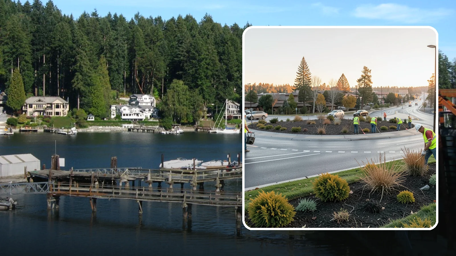 Median & Roundabout Landscaping in Gig Harbor, Pierce County, WA - We install and maintain durable, sight-safe plantings in medians and roundabouts for Western Washington transportation and public...