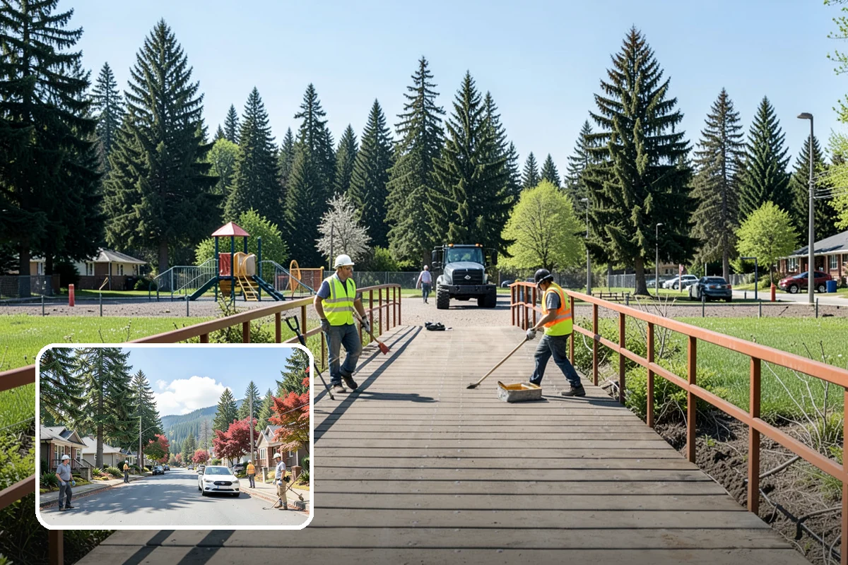 Median & Roundabout Landscaping in Hunts Point, King County, WA - Sight-safe plant selection maintains driver visibility and MUTCD compliance