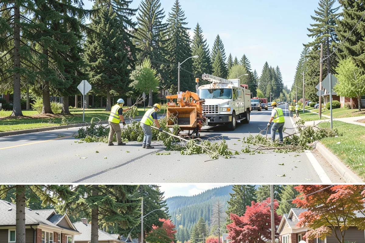Median & Roundabout Landscaping in Hunts Point, King County, WA - Planting is scheduled for the mild spring and fall windows, while sight-line trimming continues through the active growing season.