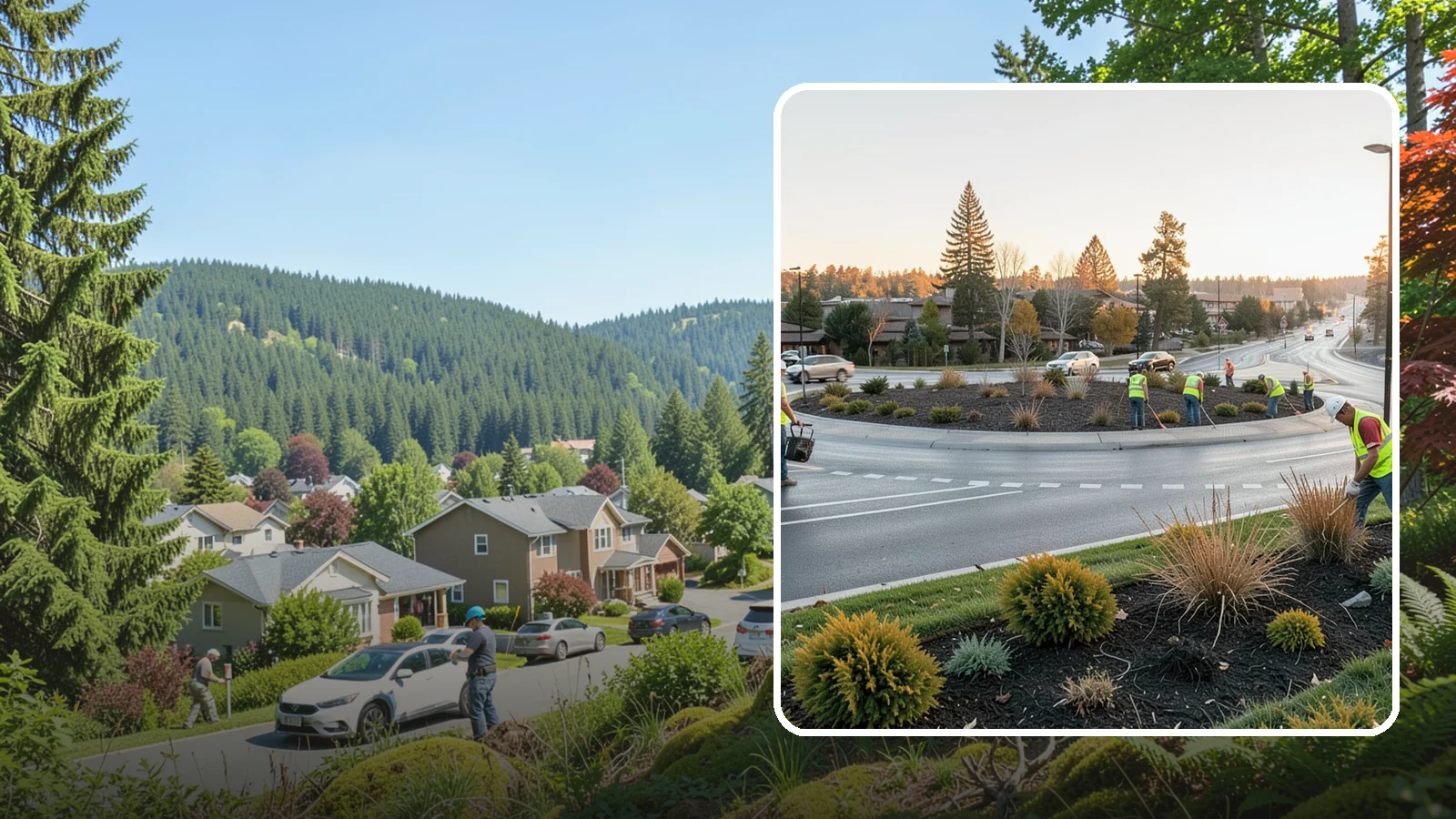 Median & Roundabout Landscaping in Index, Snohomish County, WA - We install and maintain durable, sight-safe plantings in medians and roundabouts for Western Washington transportation and public...