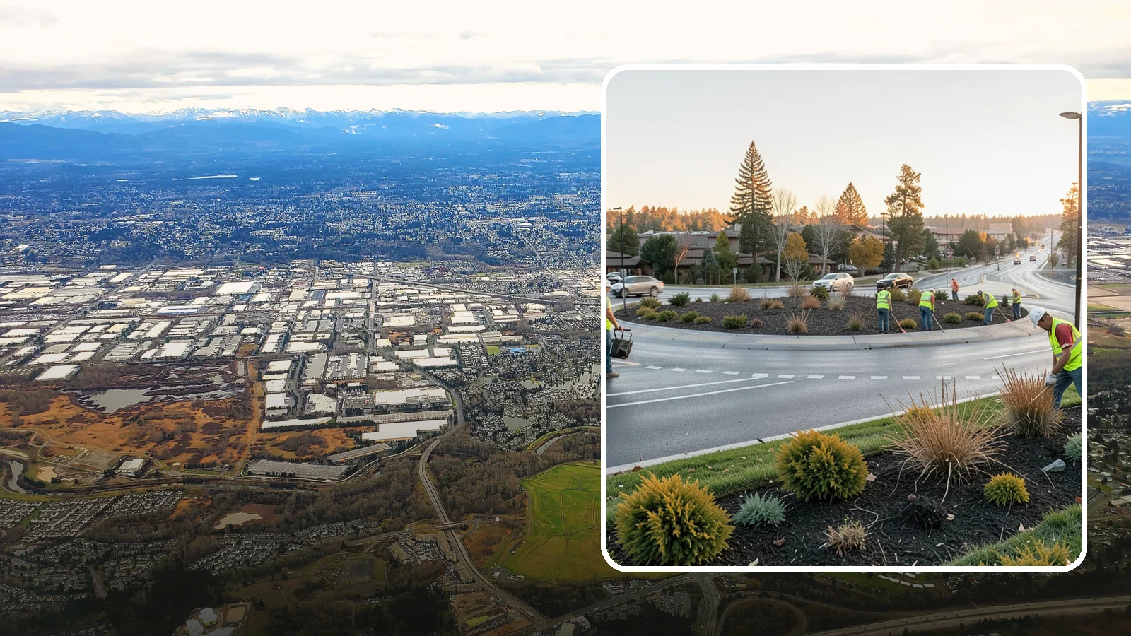 Median & Roundabout Landscaping in Kent, King County, WA - We install and maintain durable, sight-safe plantings in medians and roundabouts for Western Washington transportation and public...
