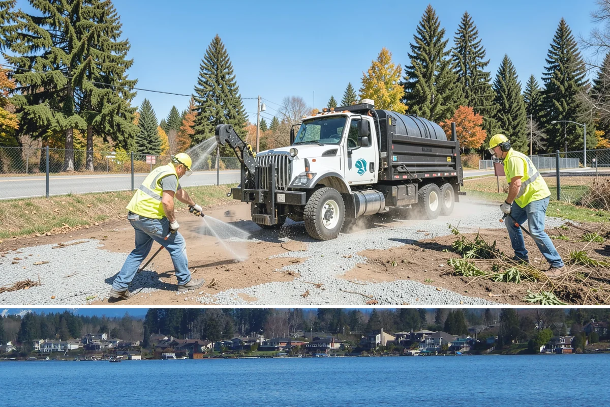 Median & Roundabout Landscaping in Lake Stevens, Snohomish County, WA - Planting is scheduled for the mild spring and fall windows, while sight-line trimming continues through the active growing season.