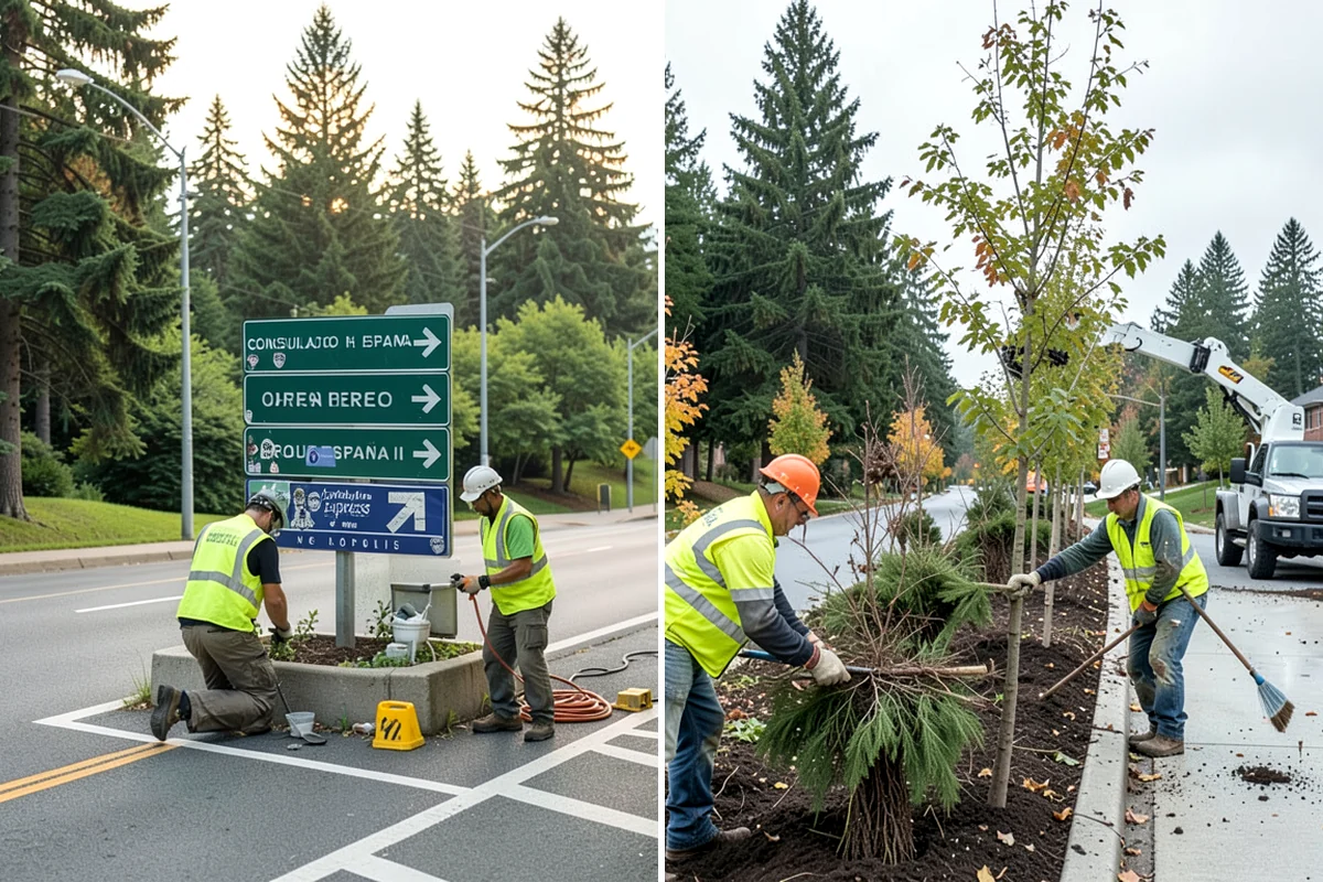Median & Roundabout Landscaping in Lakewood, Pierce County, WA - We assess sight triangles, clear zones, and roadway conditions