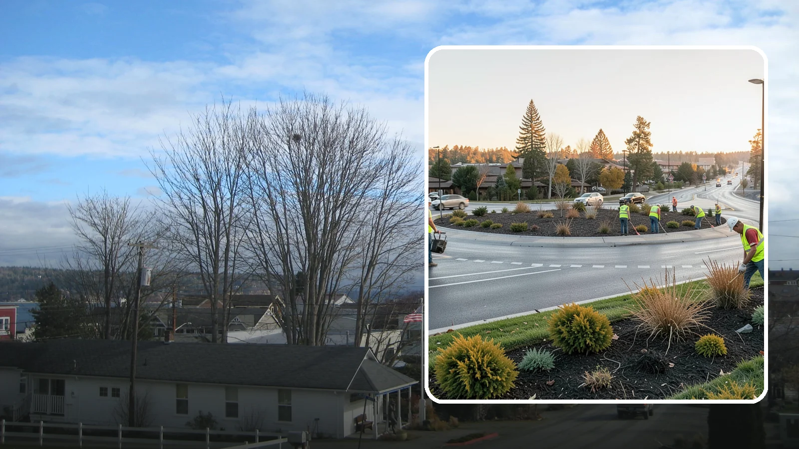 Median & Roundabout Landscaping in Langley, Island County, WA - We install and maintain durable, sight-safe plantings in medians and roundabouts for Western Washington transportation and public...