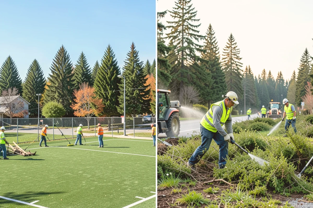 Median & Roundabout Landscaping in Langley, Island County, WA - We assess sight triangles, clear zones, and roadway conditions