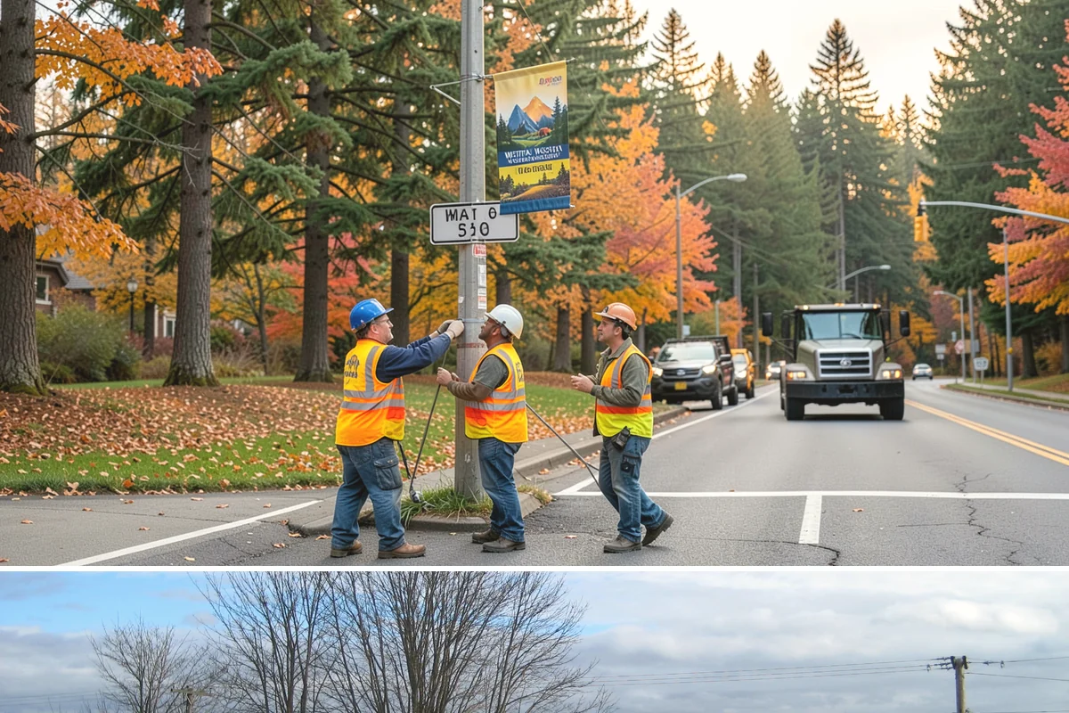 Median & Roundabout Landscaping in Langley, Island County, WA - Planting is scheduled for the mild spring and fall windows, while sight-line trimming continues through the active growing season.