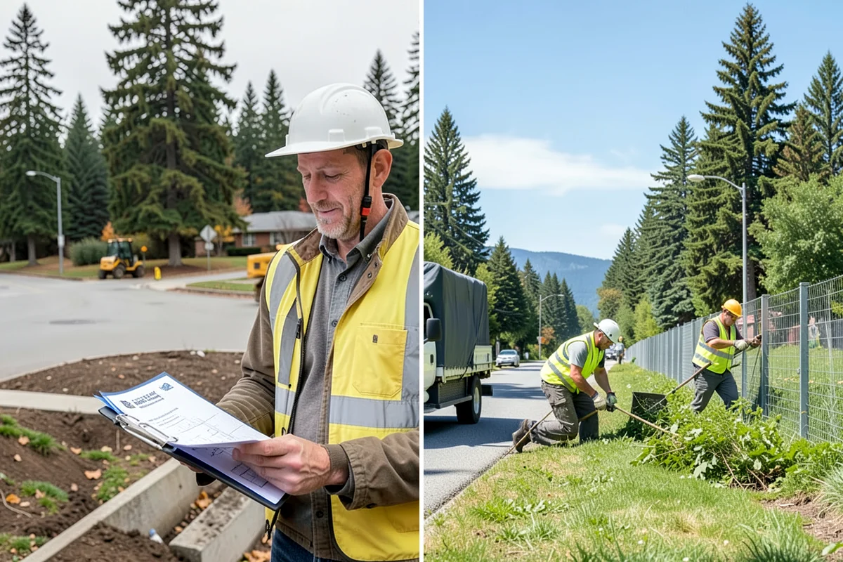 Median & Roundabout Landscaping in Maple Valley, King County, WA - We assess sight triangles, clear zones, and roadway conditions
