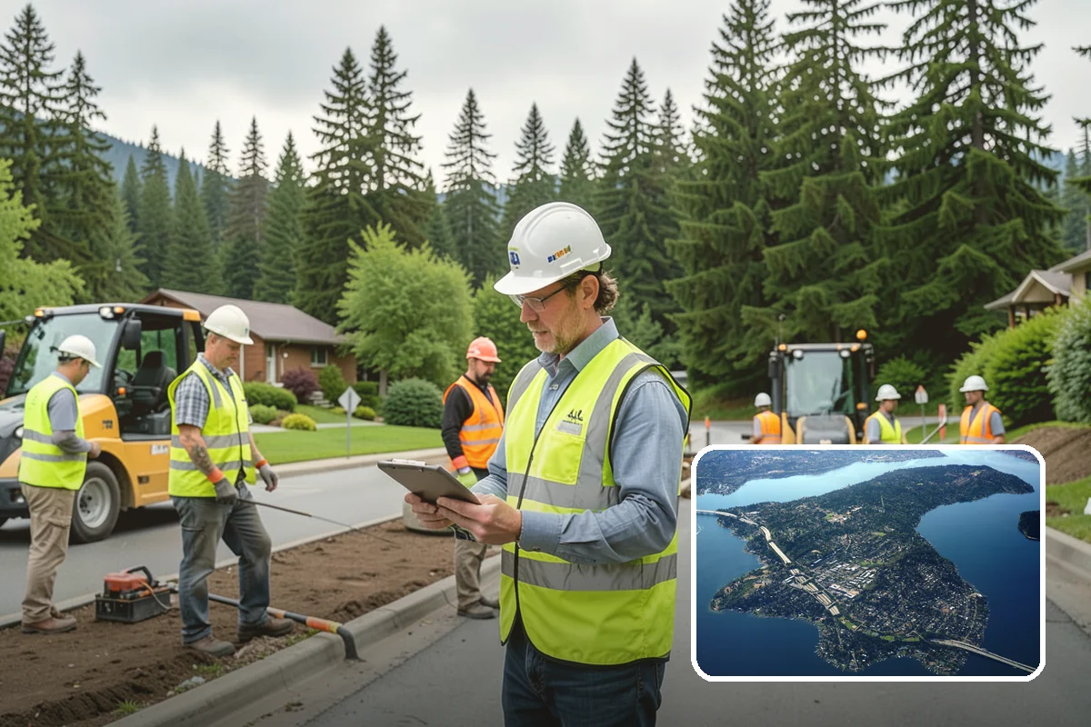 Median & Roundabout Landscaping in Mercer Island, King County, WA - Sight-safe plant selection maintains driver visibility and MUTCD compliance