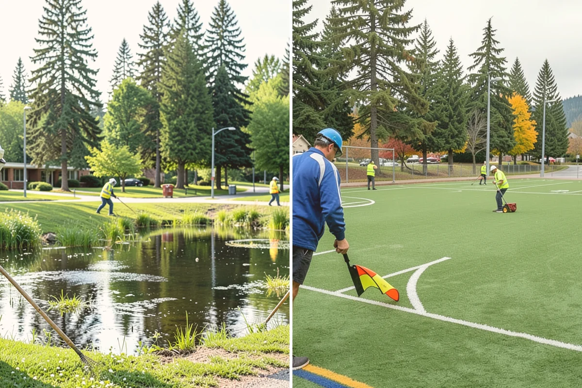 Median & Roundabout Landscaping in Milton, King County, WA - We assess sight triangles, clear zones, and roadway conditions