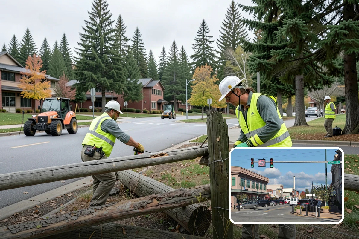 Median & Roundabout Landscaping in Monroe, Snohomish County, WA - Sight-safe plant selection maintains driver visibility and MUTCD compliance