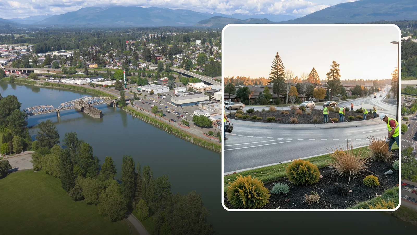 Median & Roundabout Landscaping in Mount Vernon, Skagit County, WA - We install and maintain durable, sight-safe plantings in medians and roundabouts for Western Washington transportation and public...