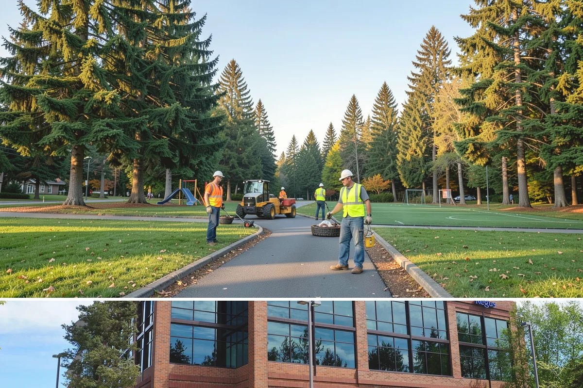 Median & Roundabout Landscaping in Mountlake Terrace, Snohomish County, WA - Planting is scheduled for the mild spring and fall windows, while sight-line trimming continues through the active growing season.