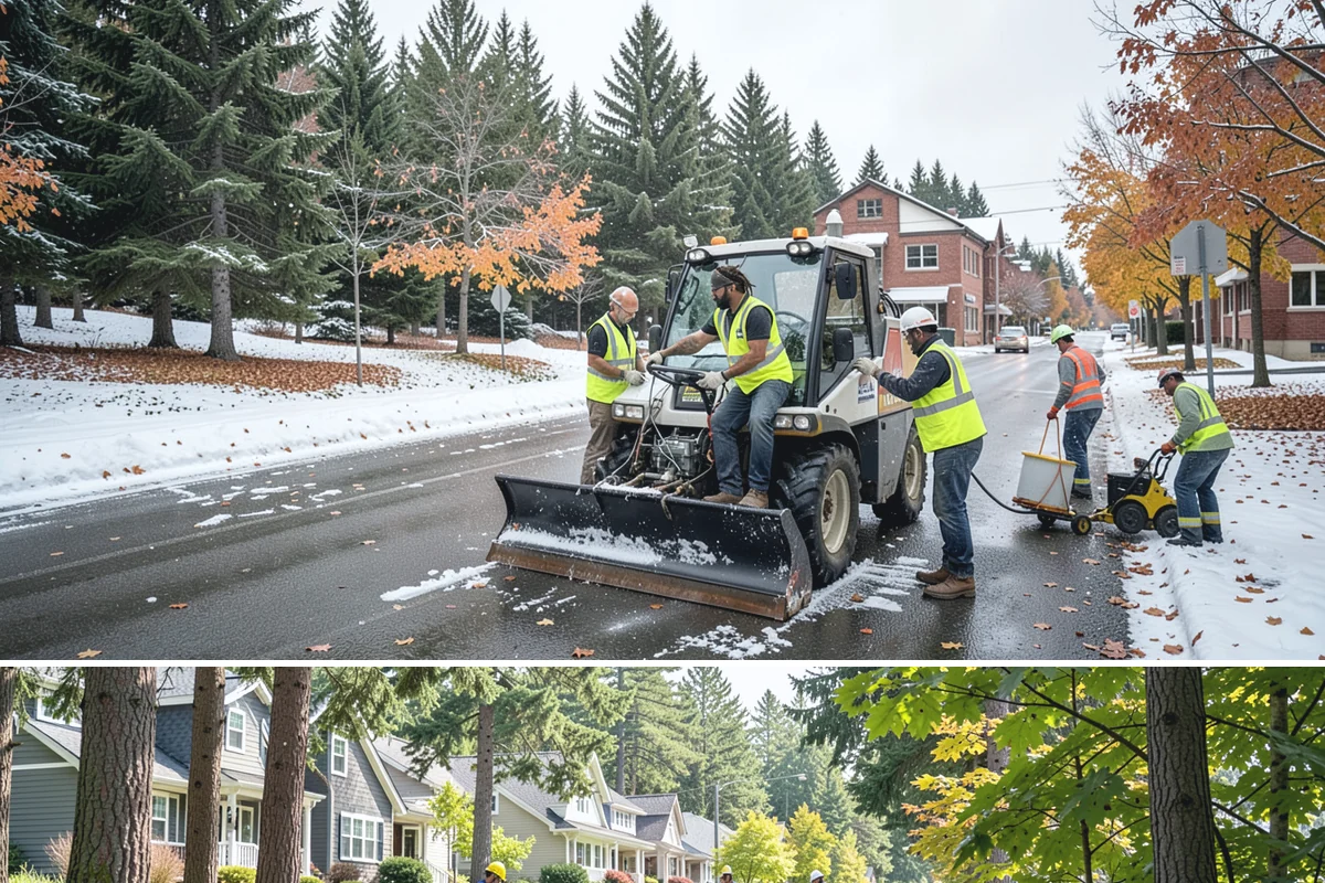 Median & Roundabout Landscaping in Normandy Park, King County, WA - Planting is scheduled for the mild spring and fall windows, while sight-line trimming continues through the active growing season.