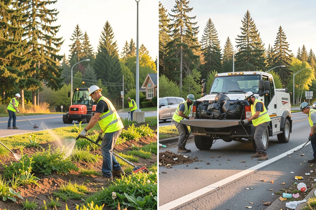 Median & Roundabout Landscaping in North Bend, King County, WA - We assess sight triangles, clear zones, and roadway conditions