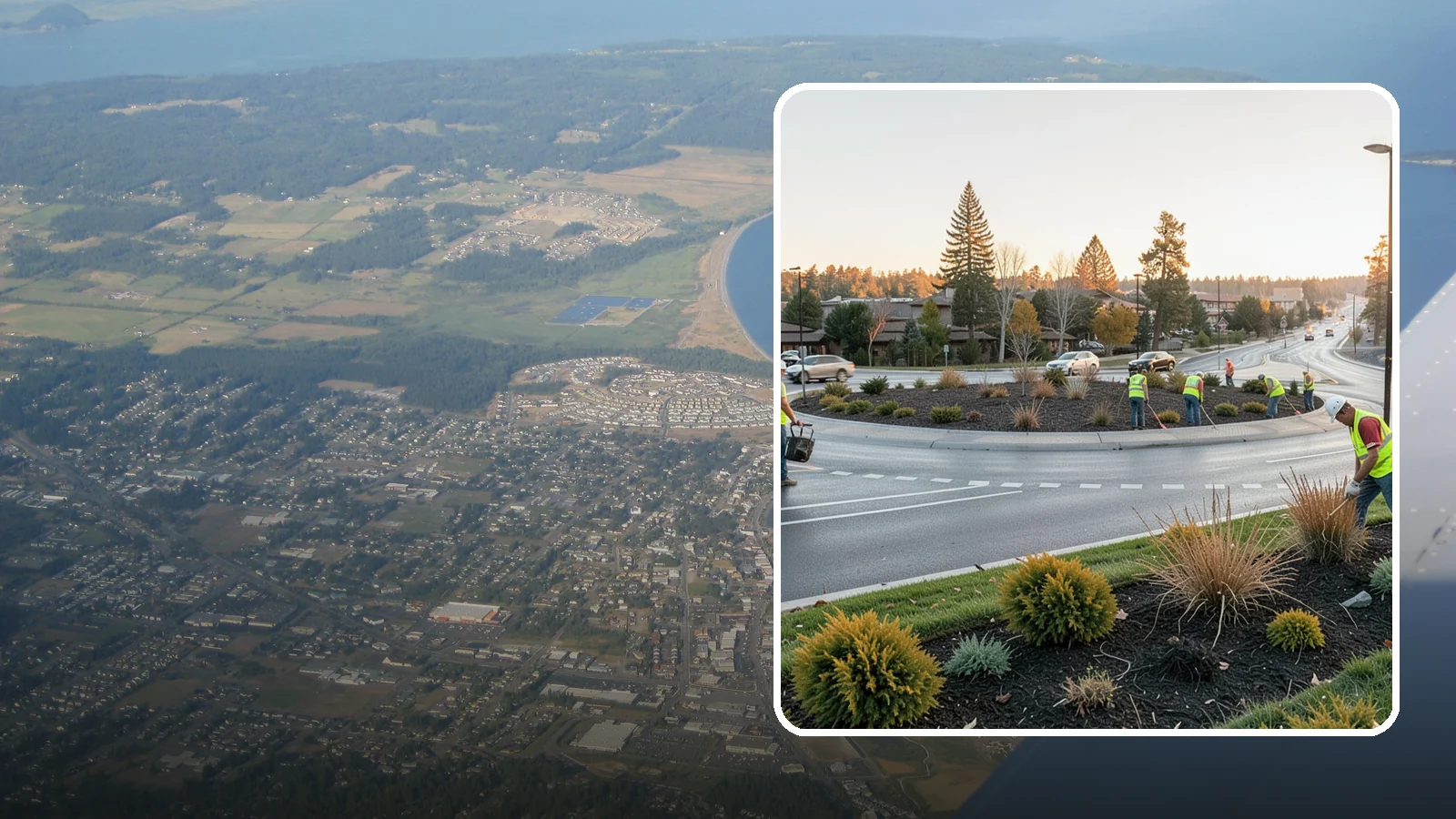 Median & Roundabout Landscaping in Oak Harbor, Island County, WA - We install and maintain durable, sight-safe plantings in medians and roundabouts for Western Washington transportation and public...