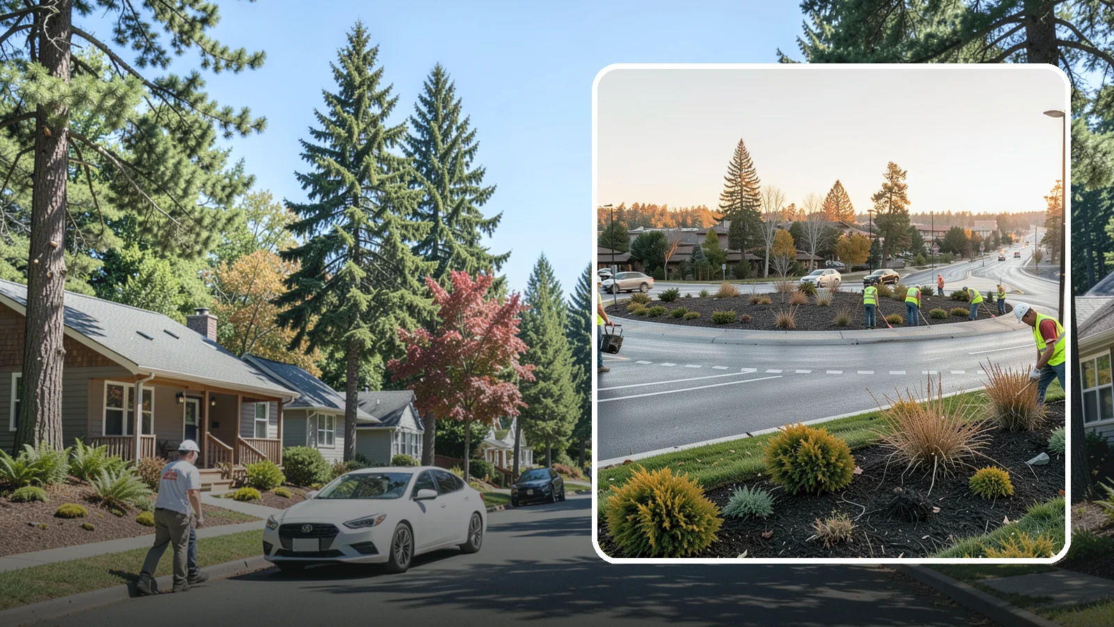 Median & Roundabout Landscaping in Orting, Pierce County, WA - We install and maintain durable, sight-safe plantings in medians and roundabouts for Western Washington transportation and public...