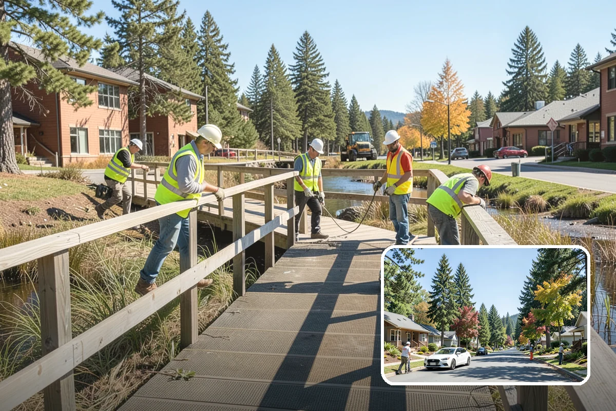 Median & Roundabout Landscaping in Orting, Pierce County, WA - Sight-safe plant selection maintains driver visibility and MUTCD compliance