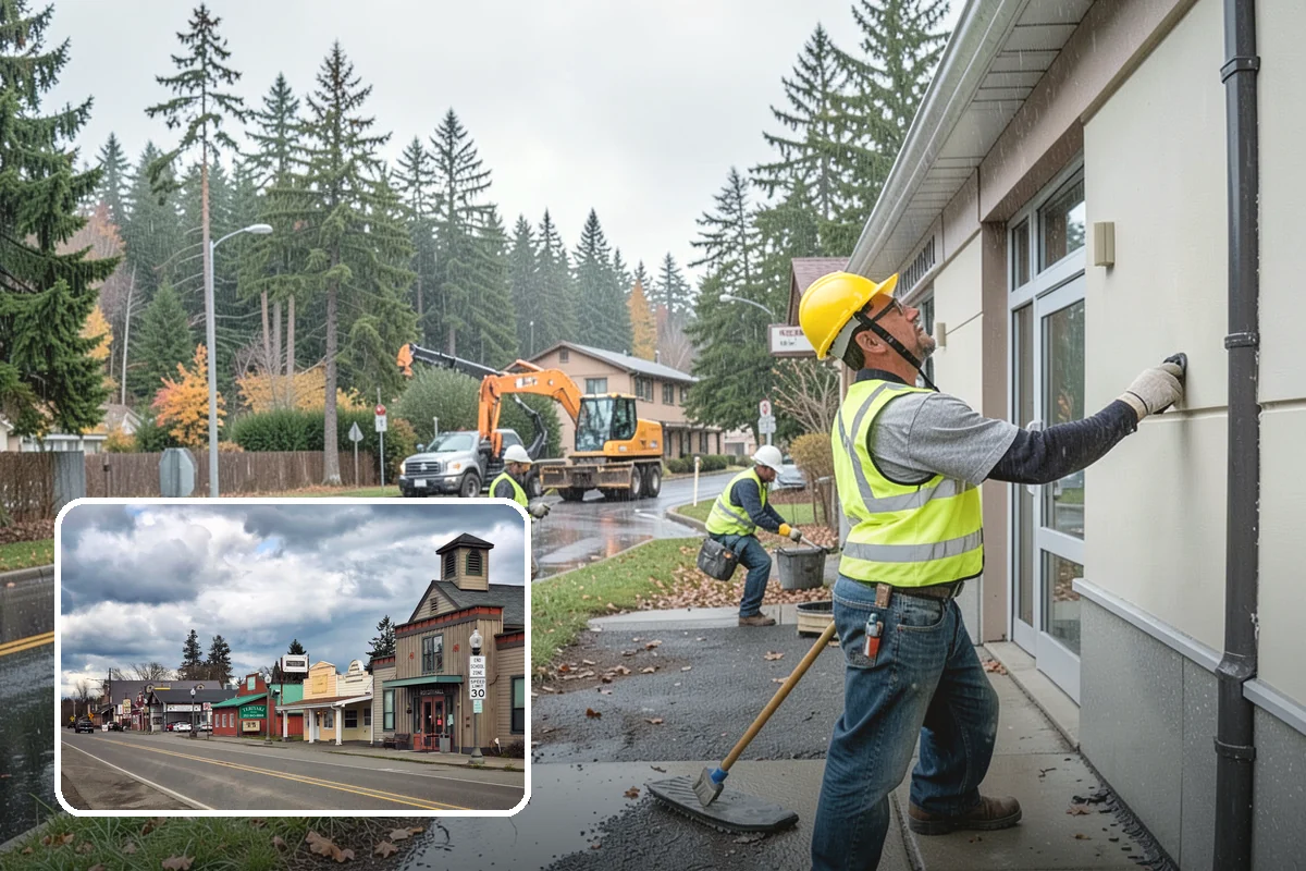 Median & Roundabout Landscaping in Roy, Pierce County, WA - Sight-safe plant selection maintains driver visibility and MUTCD compliance