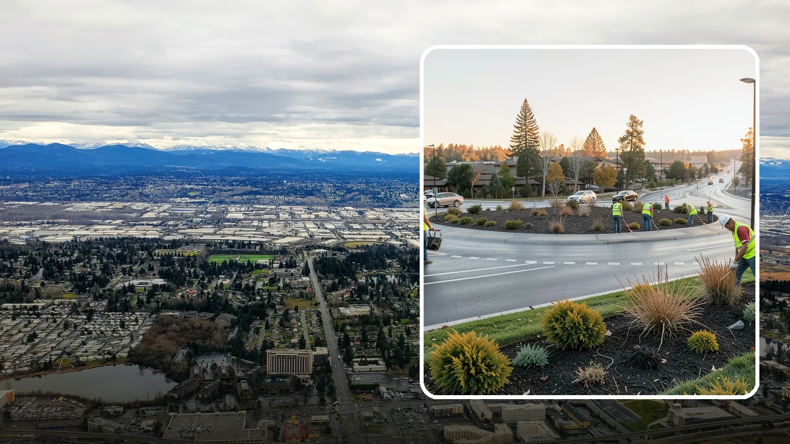 Median & Roundabout Landscaping in SeaTac, King County, WA - We install and maintain durable, sight-safe plantings in medians and roundabouts for Western Washington transportation and public...